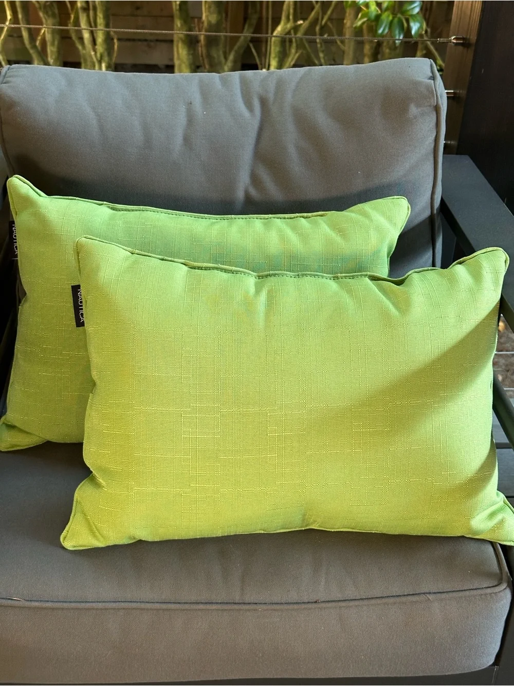 Nautica Lime Green Outdoor Accent Pillow Pair